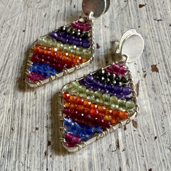 Aros multicolor plateado